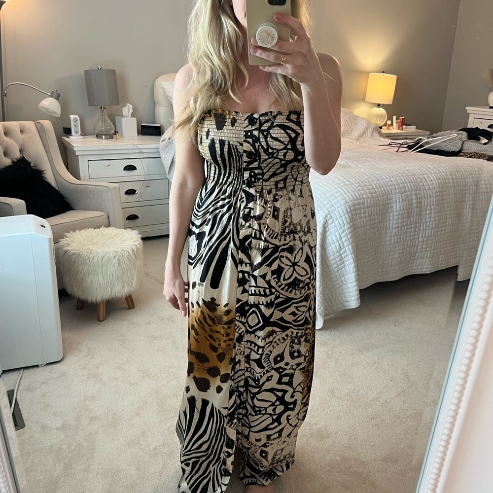 Cache Strapless Button Down Sundress - image 1